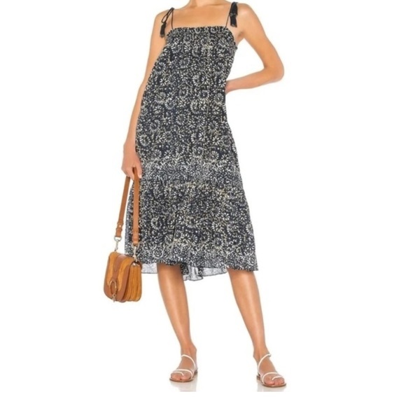 Ulla Johnson Eugenia Boho Floral Midi Dress